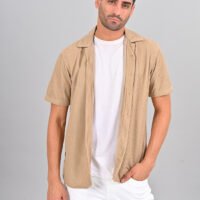 Stylofy Men Regular Fit Knitted Shirt with Short Sleeves - Image 3