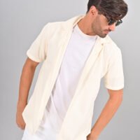 Stylofy Men Regular Fit Knitted Shirt with Short Sleeves - Image 3