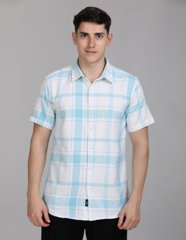 Stylofy Men Regular Fit Cotton Checks Half Sleeve Shirt