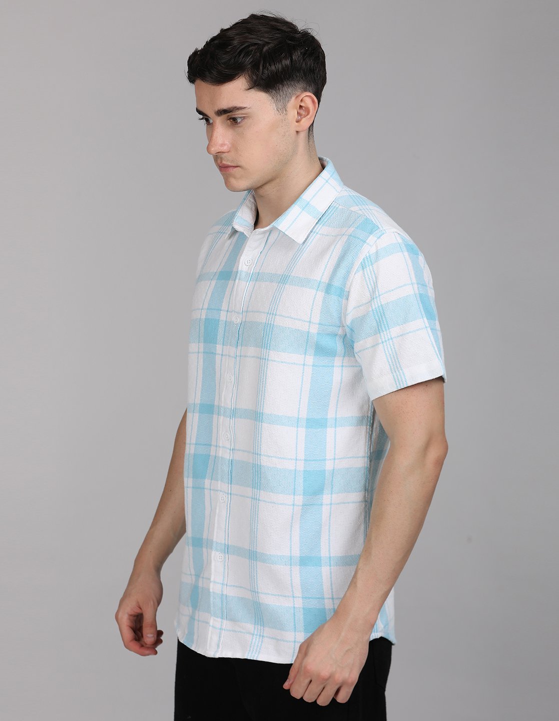 Stylofy Men Regular Fit Cotton Checks Half Sleeve Shirt