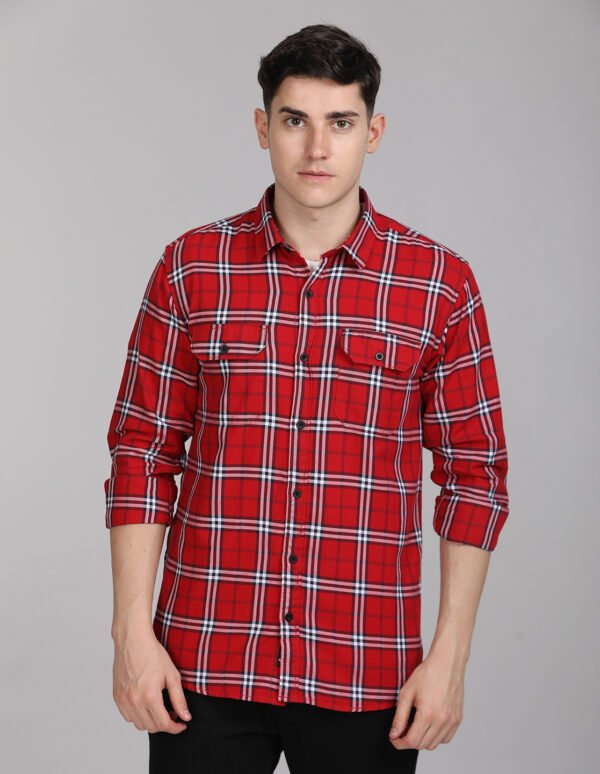 Stylofy Men Regular Fit Cotton Checks Full Sleeve Shirt