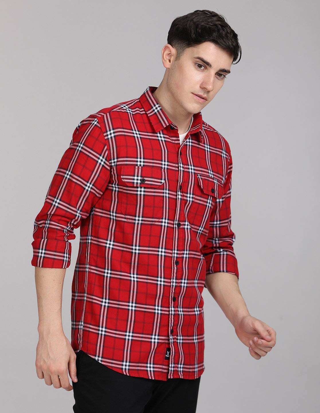 Stylofy Men Regular Fit Cotton Checks Full Sleeve Shirt