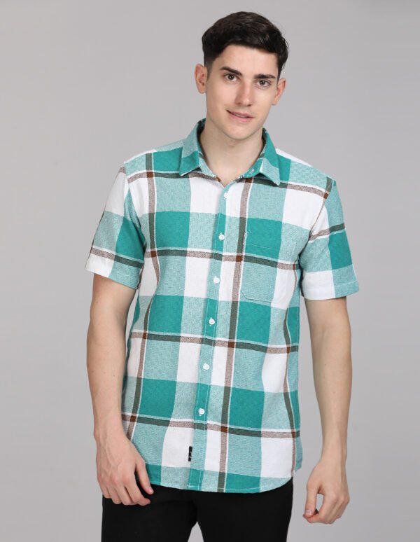 Stylofy Men Regular Fit Cotton Checks Half Sleeve Shirt
