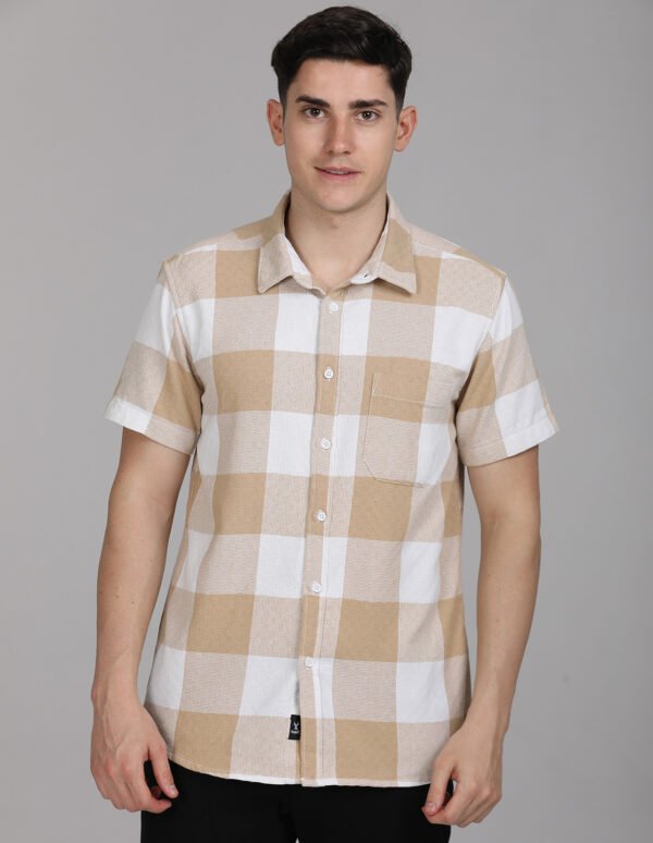 Stylofy Men Regular Fit Cotton Checks Half Sleeve Shirt