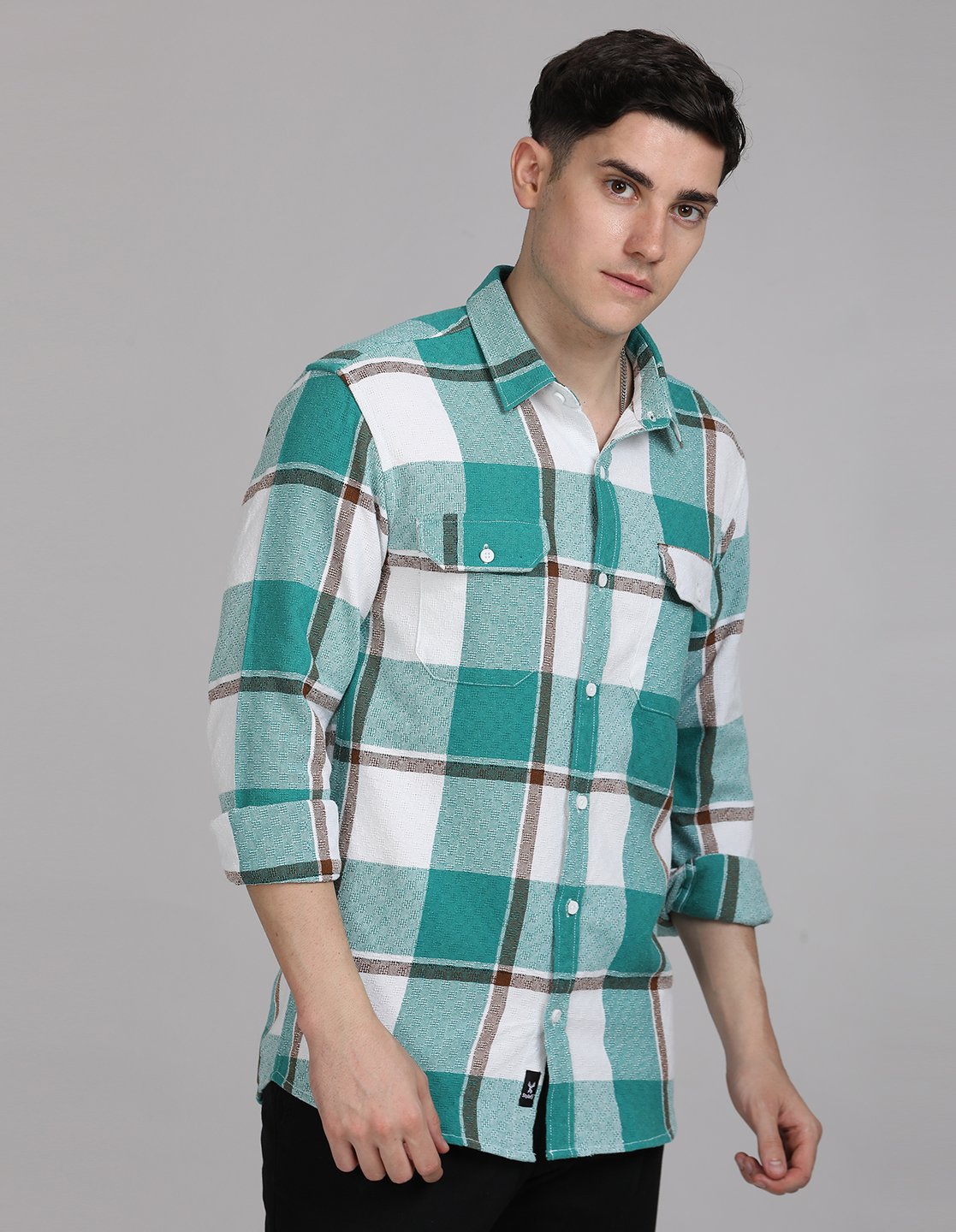 Stylofy Men Regular Fit Cotton Checks Full Sleeve Shirt