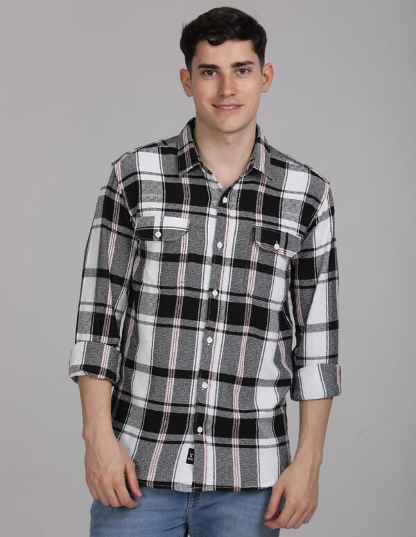 Stylofy Men Regular Fit Cotton Checks Full Sleeve Shirt