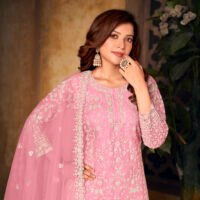 Ready to Wear Indian Pakistani Stylish Party Wear Salwar Kameez Plazzo Suit-Pink - Image 2
