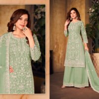 Ready to Wear Indian Pakistani Stylish Party Wear Salwar Kameez Plazzo Suit-Mint Green Colour - Image 4