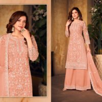 Ready to Wear Indian Pakistani Stylish Party Wear Salwar Kameez Plazzo Suit-Peachy Pink - Image 3