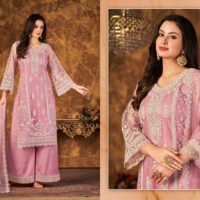 Ready to Wear Indian Pakistani Stylish Party Wear Salwar Kameez Palazzo Suit- Pink Color - Image 3