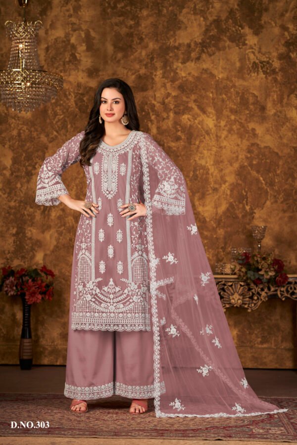 Ready to Wear Indian Pakistani Stylish Party Wear Salwar Kameez Plazzo Suit-Peach