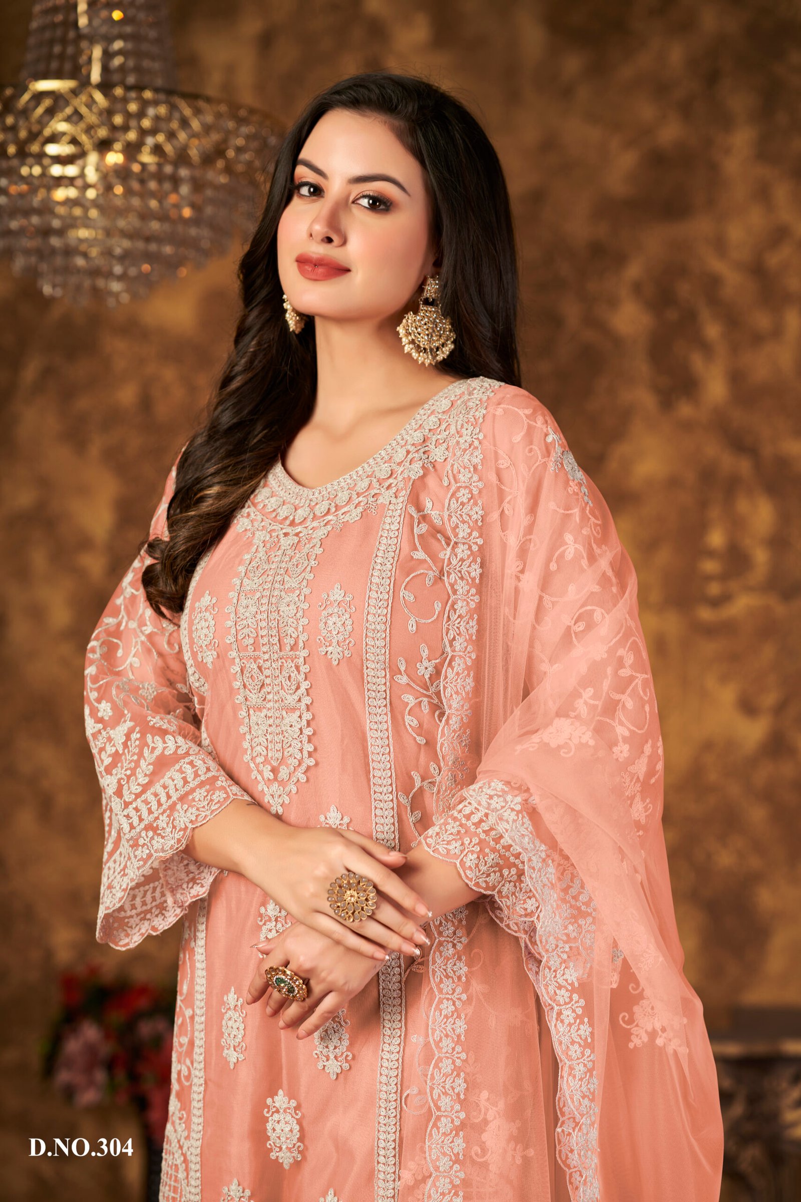 Ready to Wear Indian Pakistani Stylish Party Wear Salwar Kameez Plazzo Suit-Orange