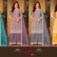 Ready to Wear Indian Pakistani Stylish Party Wear Salwar Kameez Palazzo Suit- Yellow Color - Image 5