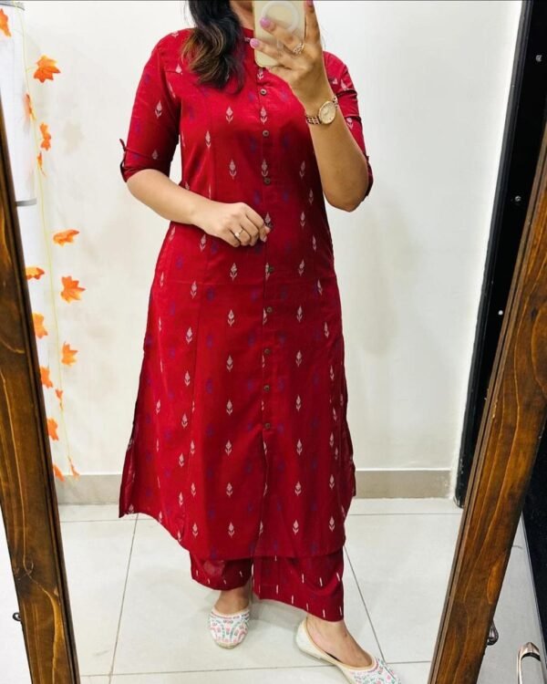 Premium Floral Fine cotton Kurti Palazzo set