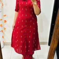 Premium Floral Fine cotton Kurti Palazzo set - Image 4
