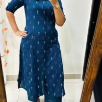 Premium Floral Fine cotton Kurti Palazzo set - Image 3